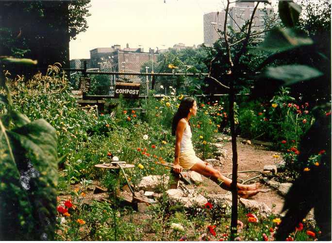 Liz Christy im ersten Urban Garden in Manhattan 1973
