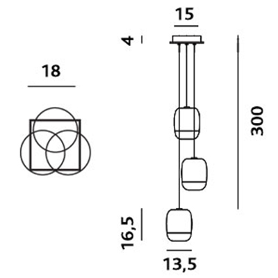 ca.  Ø13,5x16,5H cm - S1 3S - eckige Deckenstruktur