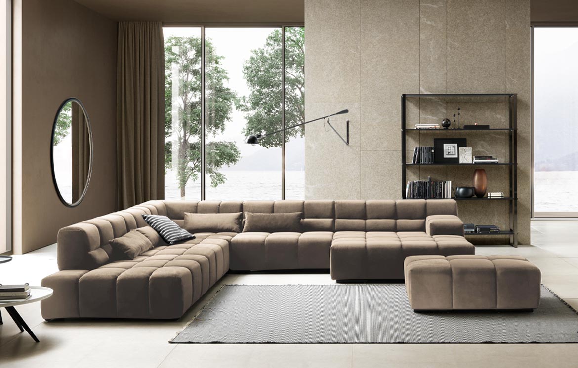 The Best of Italy - PALACE 2 Ecksofa 364x325 Taupe