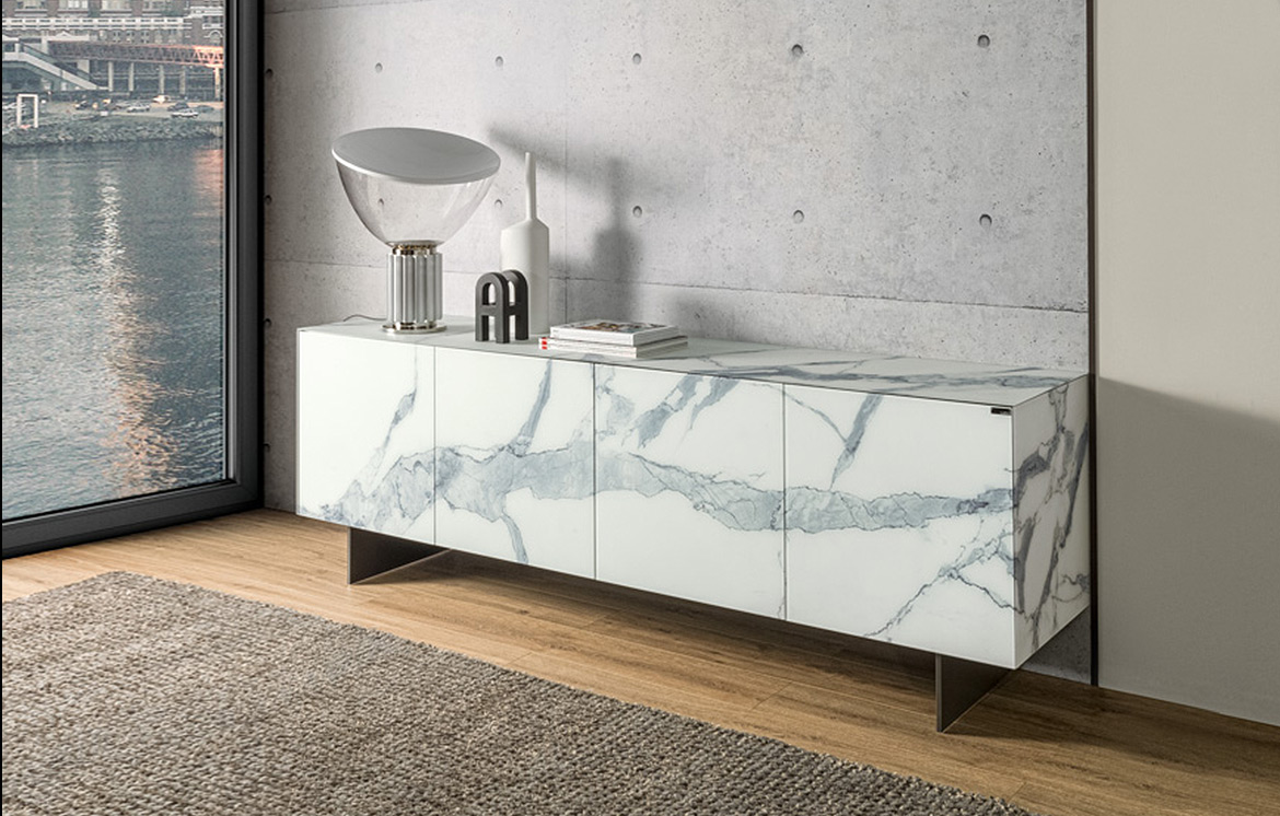 Sideboards - MATERIA 1003 XGLASS MARBLE Sideboard - 3