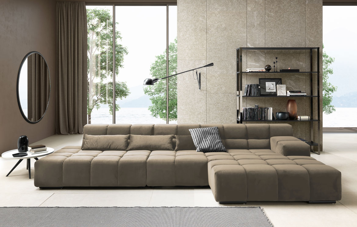 The Best of Italy - PALACE 1 Ecksofa 356x172 Taupe